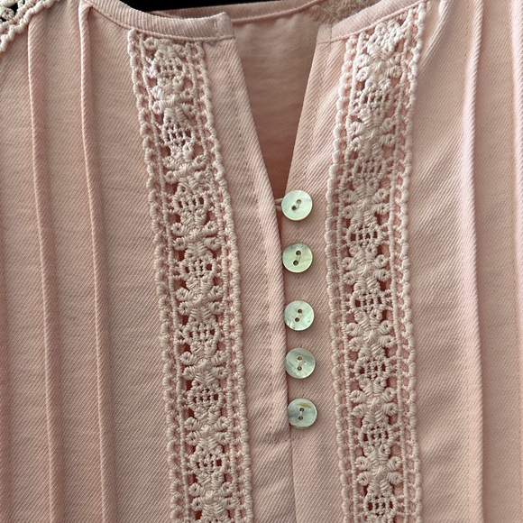 Lane Bryant Sky Blue Lace Accent Blouse - Picture 6 of 12